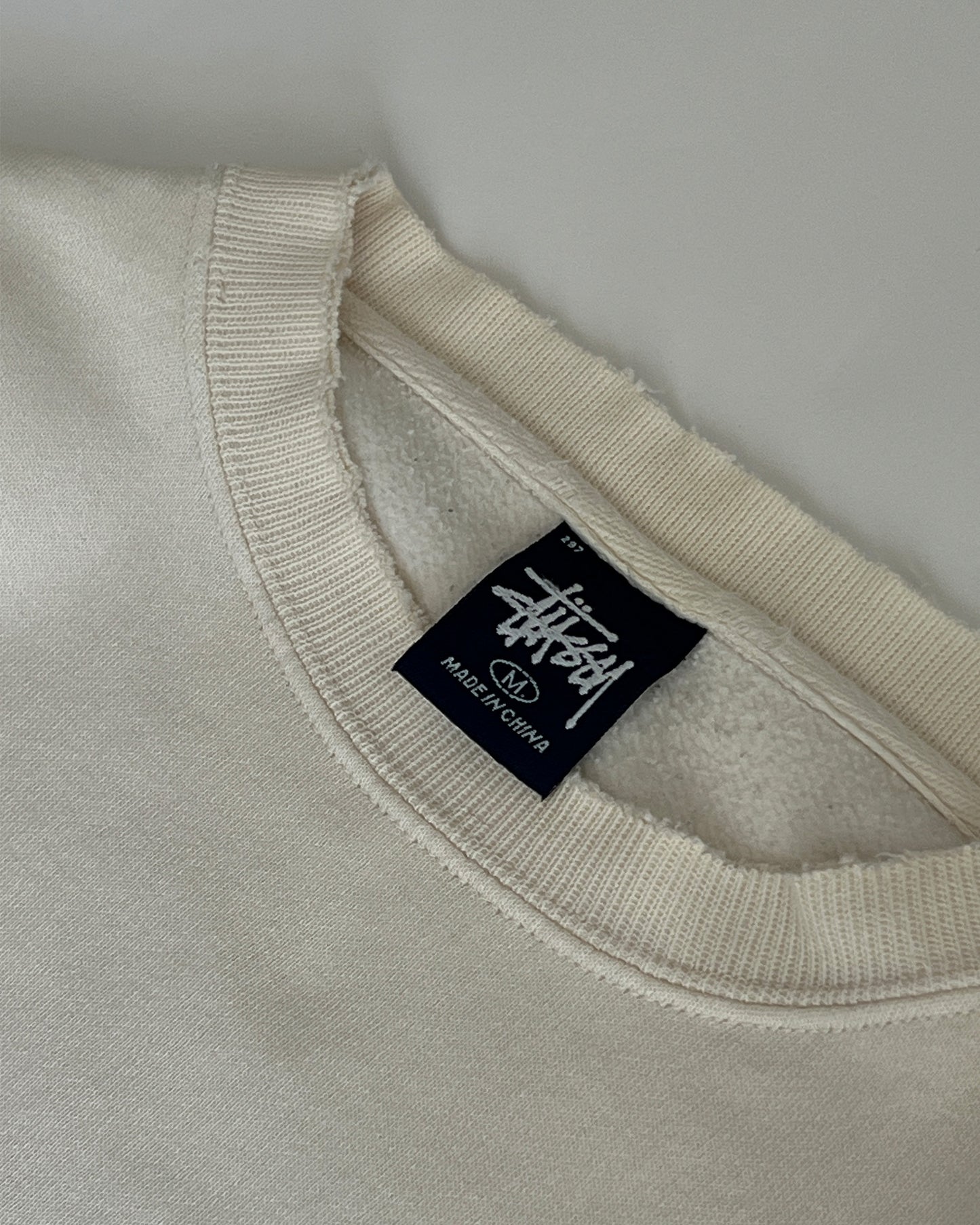 1990s Stüssy Ivory Ringer Sweatshirt