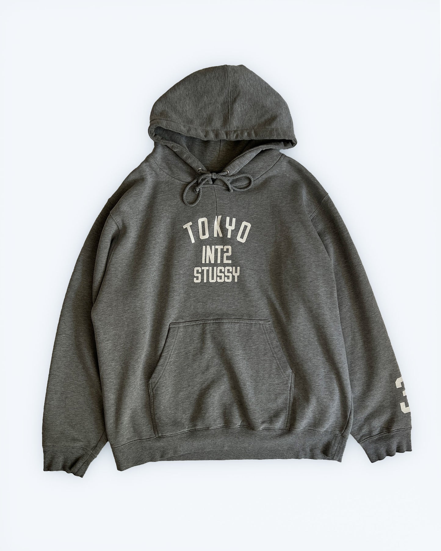 2000s Stüssy Grey "Tokyo INT2" Hoodie
