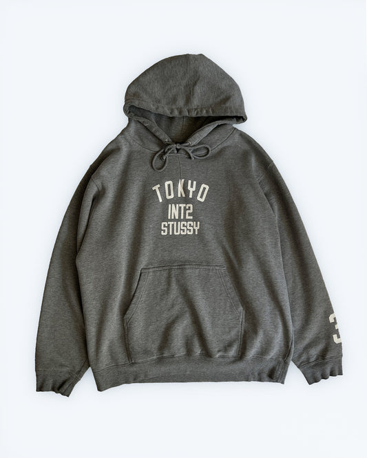 2000s Stüssy Grey "Tokyo INT2" Hoodie