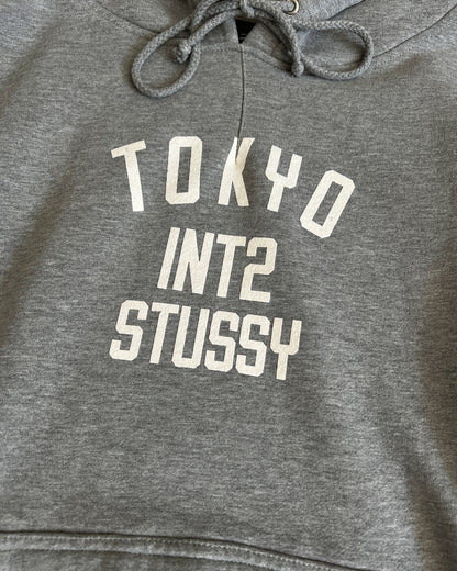 2000s Stüssy Grey "Tokyo INT2" Hoodie
