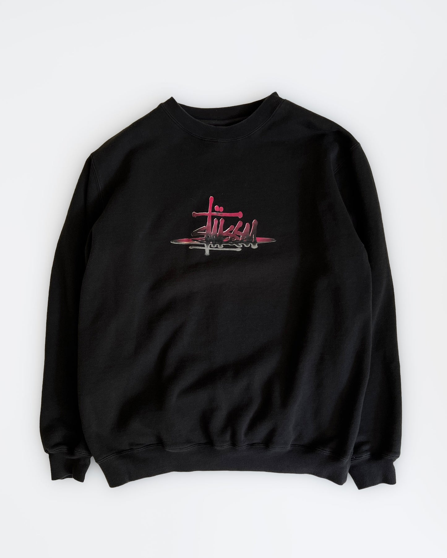 2000s Stüssy Black/Pink Logo Sweatshirt