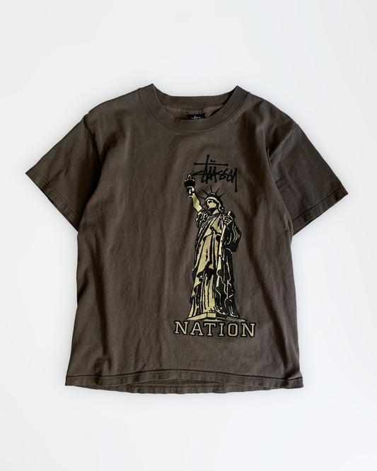 2000s Stüssy Brown "Nation" T-Shirt
