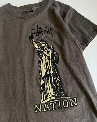 2000s Stüssy Brown "Nation" T-Shirt