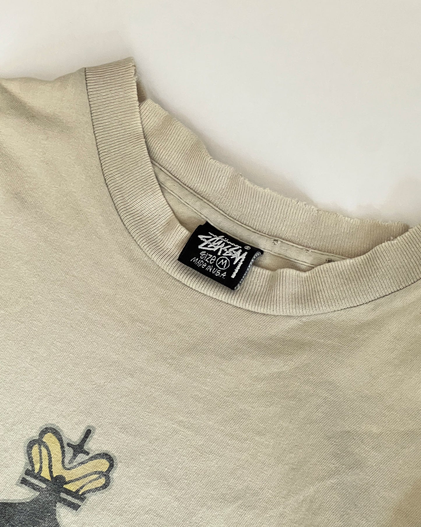 1990s Stüssy Beige "Stüssy Worldwide" T-Shirt