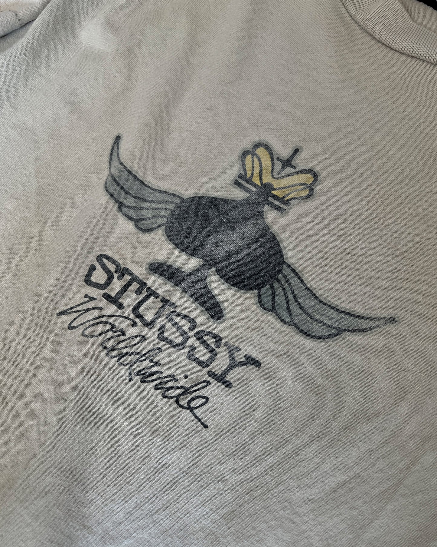 1990s Stüssy Beige "Stüssy Worldwide" T-Shirt