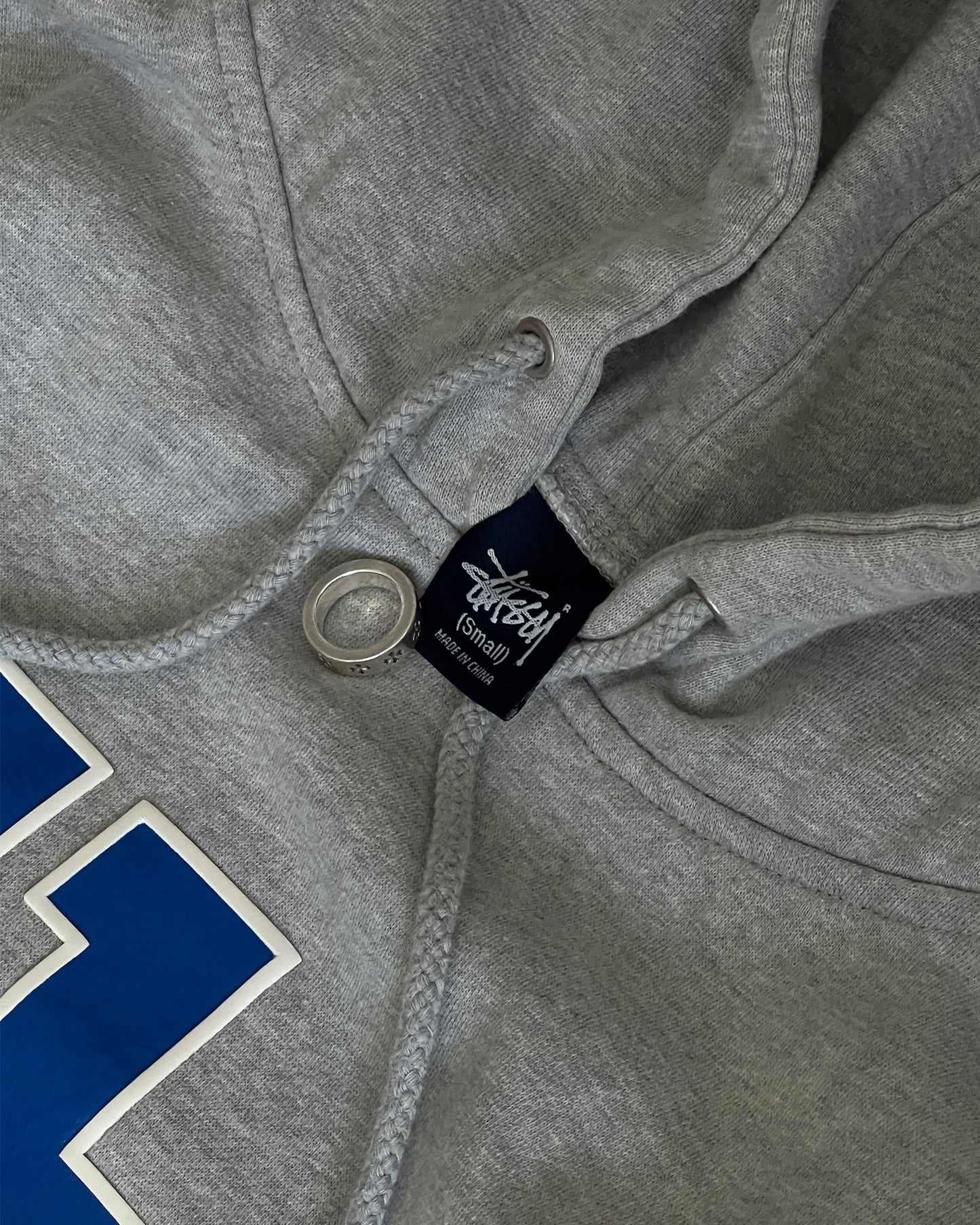 2000s Stüssy Grey/Blue Collegiate Hoodie