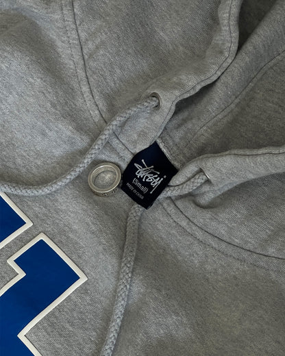 2000s Stüssy Grey/Blue Collegiate Hoodie