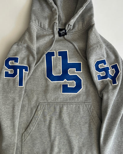 2000s Stüssy Grey/Blue Collegiate Hoodie