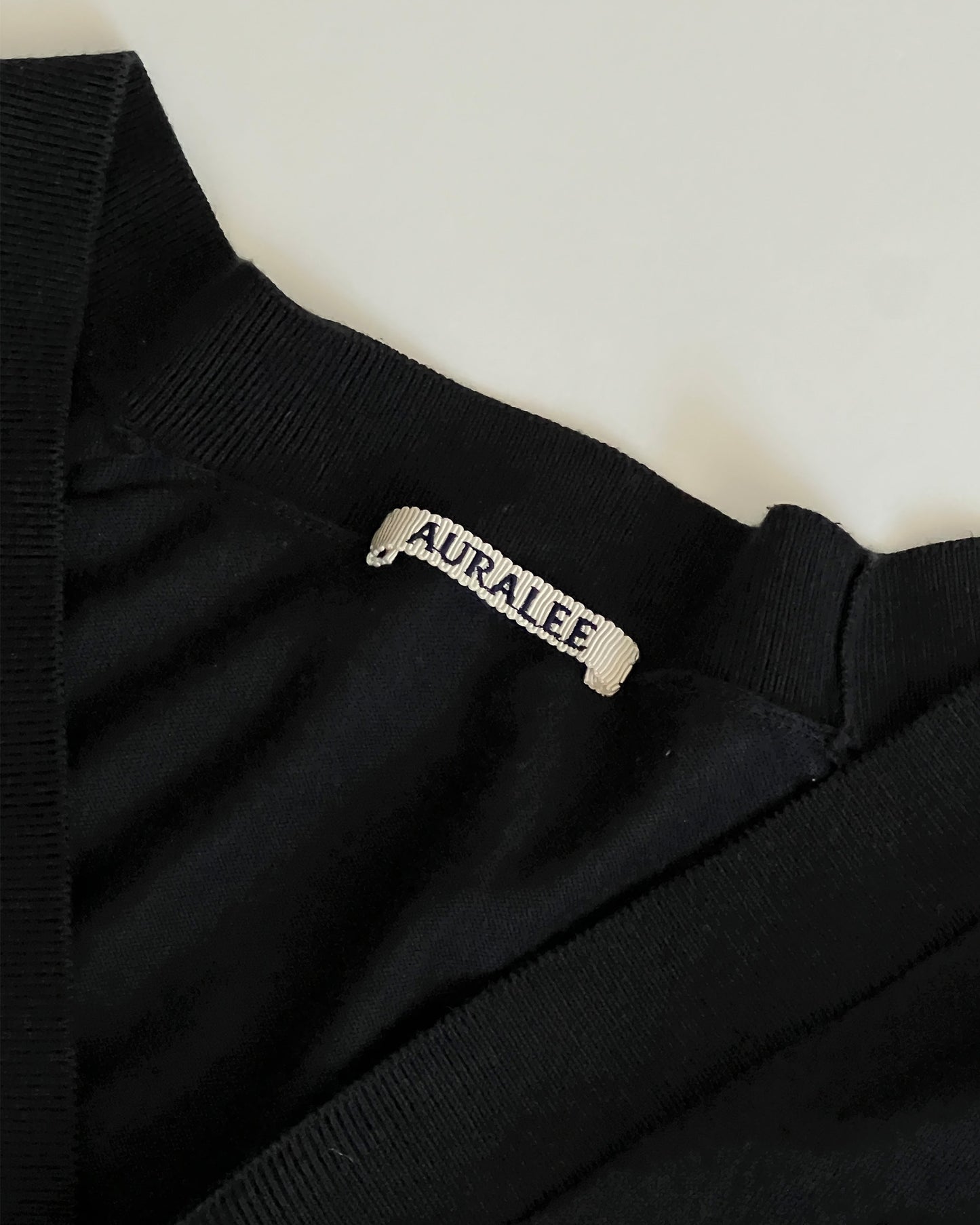 Auralee Black Superfine High Gauge Knit Cardigan