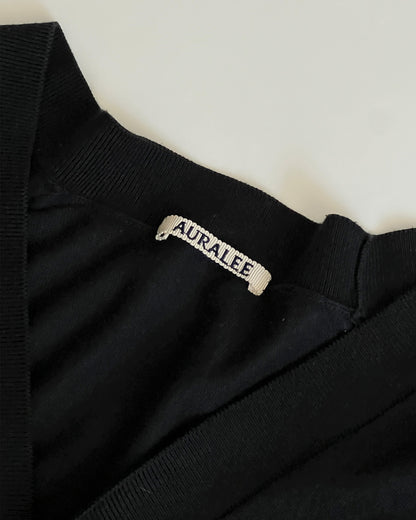 Auralee Black Superfine High Gauge Knit Cardigan
