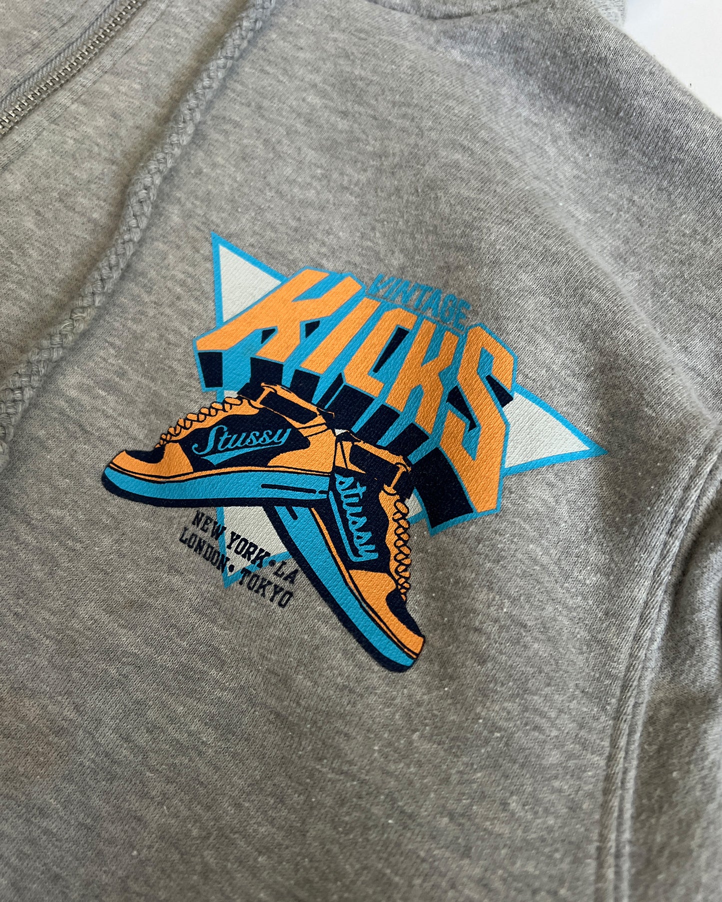2000s Stüssy Grey "NY Knicks" Hoodie