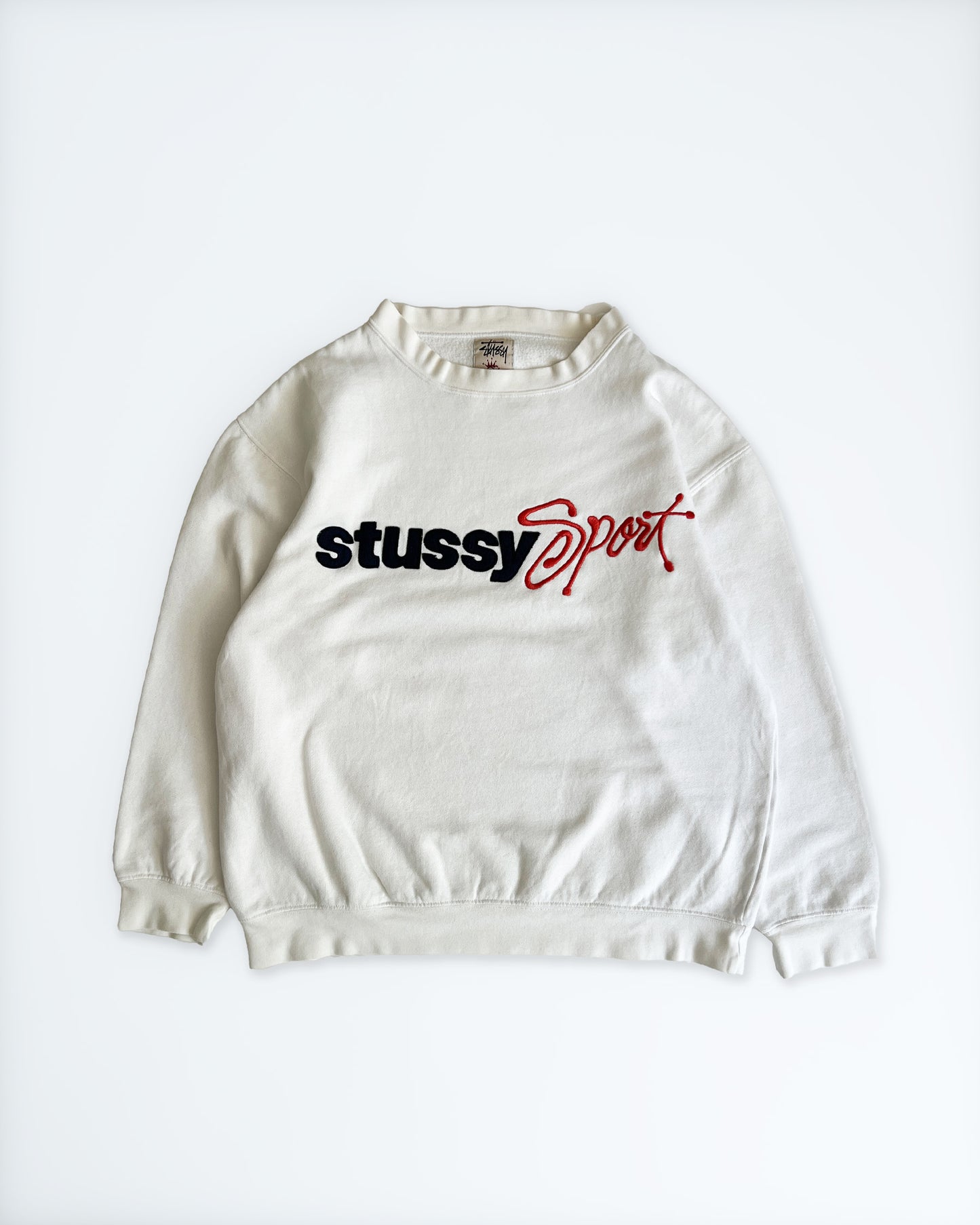 1990s Stüssy White "Stüssy Sport" Sweatshirt