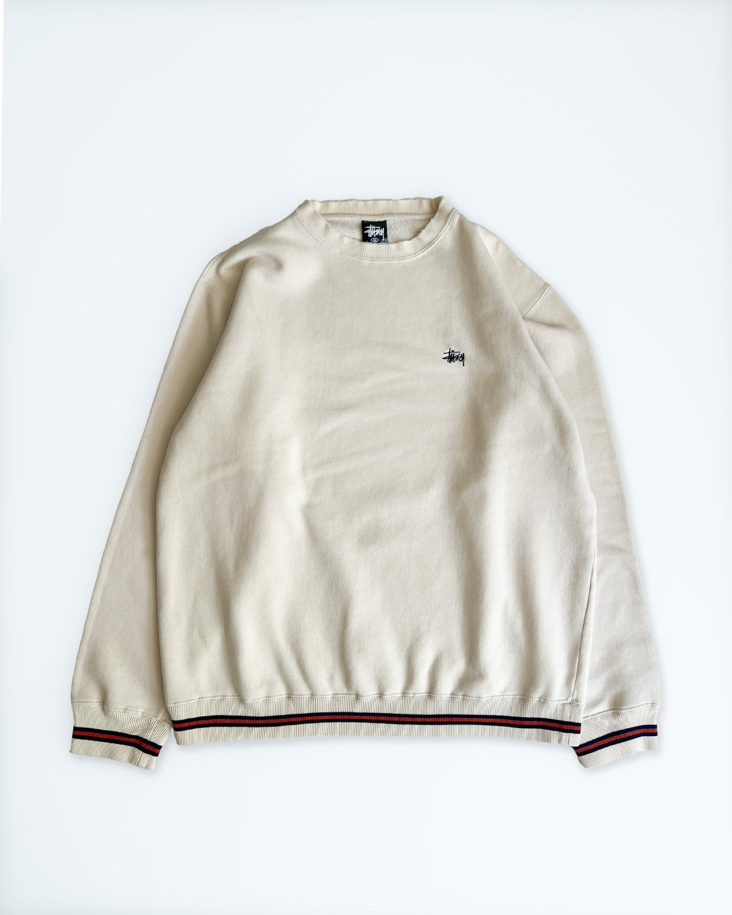 1990s Stüssy Ivory Ringer Sweatshirt