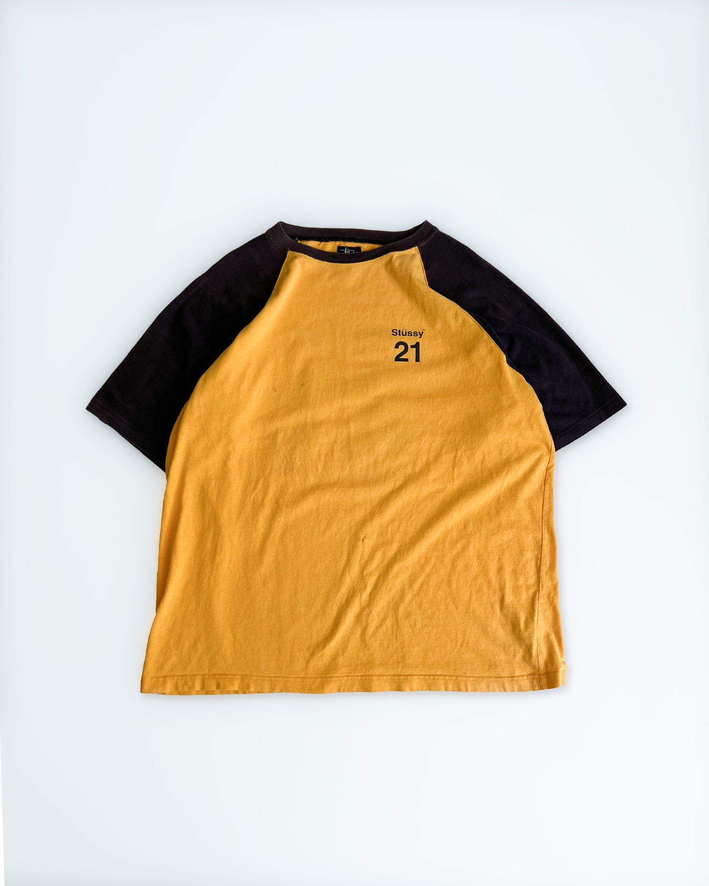 1990s Stüssy Yellow/Brown "21" T-Shirt
