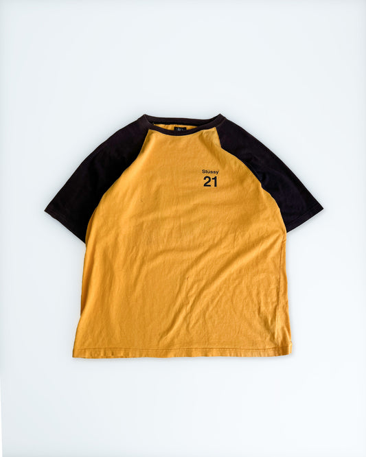 1990s Stüssy Yellow/Brown "21" T-Shirt