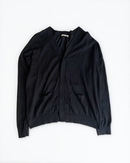 Auralee Black Superfine High Gauge Knit Cardigan