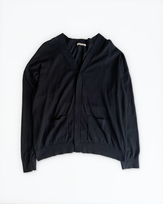 Auralee Black Superfine High Gauge Knit Cardigan