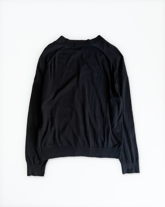Auralee Black Superfine High Gauge Knit Cardigan
